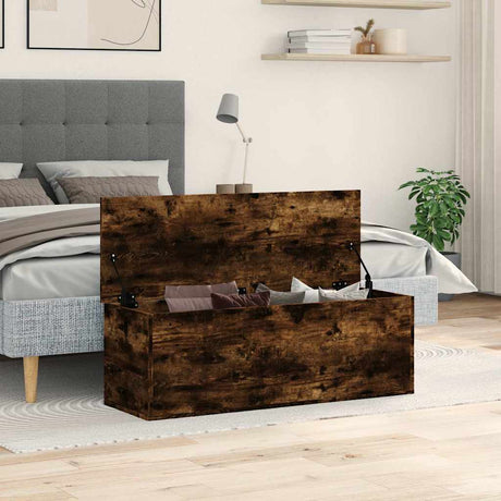 Vidaxl opbergbox 102x35x35 cm bewerkt hout gerookt eikenkleurig