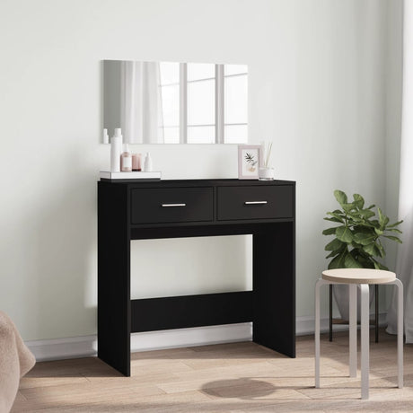 Vidaxl kaptafel met spiegel 80x39x80 cm zwart