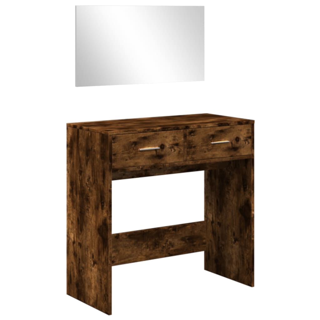 Vidaxl kaptafel met spiegel 80x39x80 cm gerookt eikenkleurig
