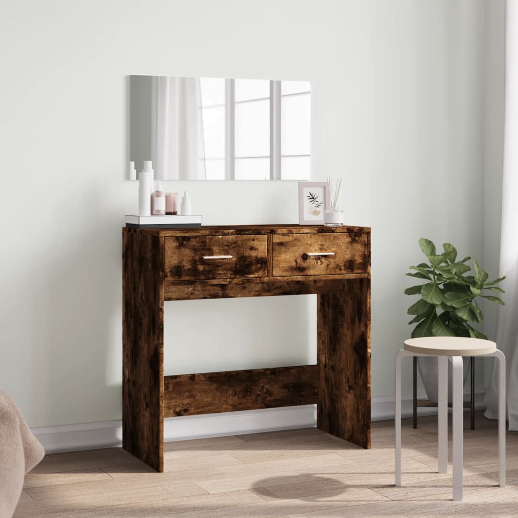 Vidaxl kaptafel met spiegel 80x39x80 cm gerookt eikenkleurig