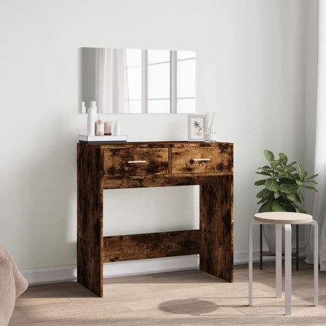 Vidaxl kaptafel met spiegel 80x39x80 cm gerookt eikenkleurig