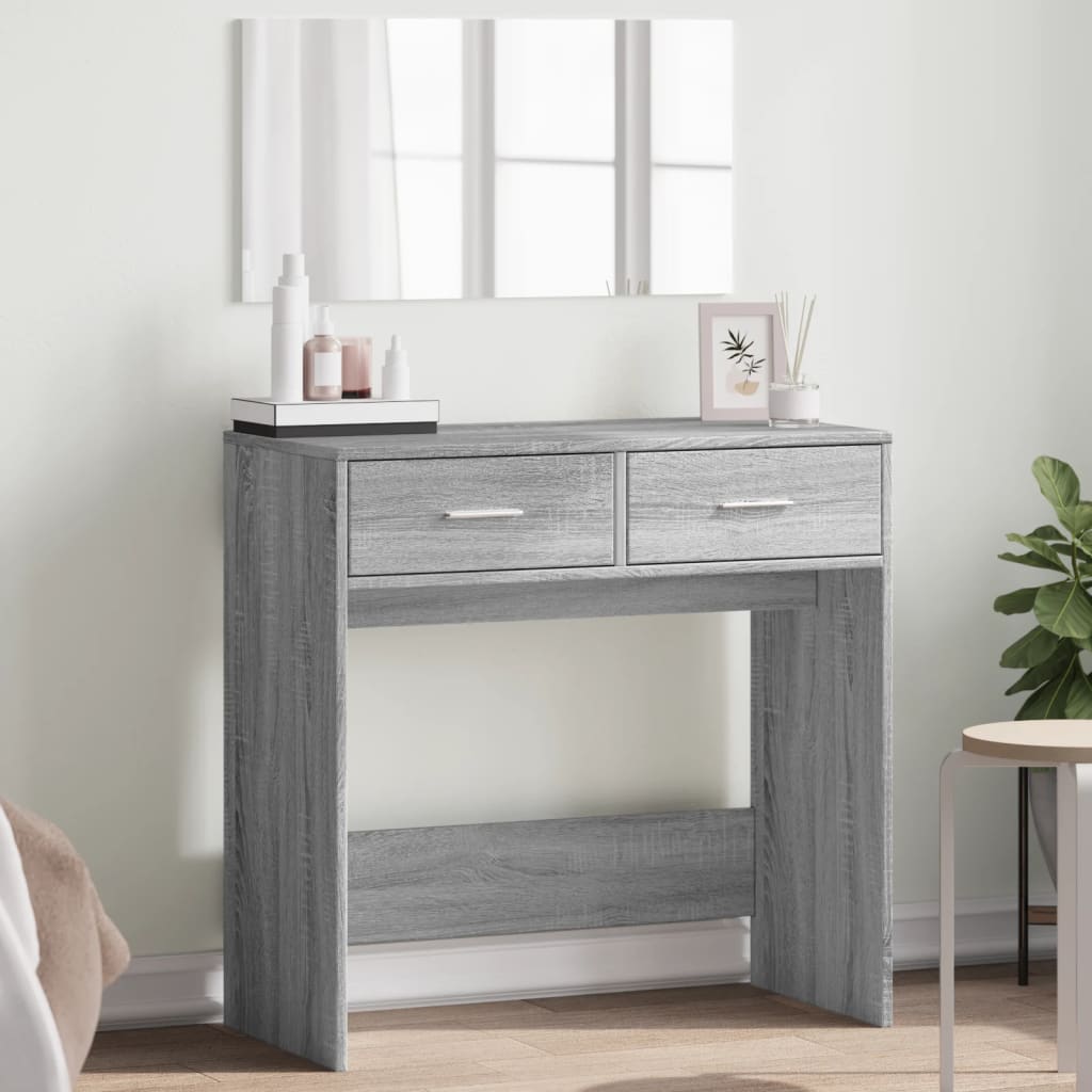 Vidaxl kaptafel met spiegel 80x39x80 cm grijs sonoma eikenkleurig