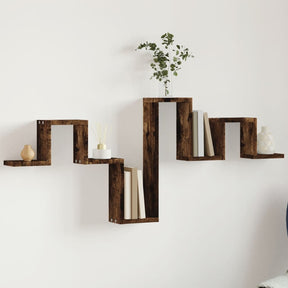 Vidaxl wandschap 104,5x10x43 cm bewerkt hout gerookt eikenkleurig