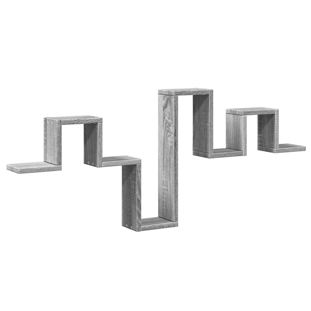 Vidaxl wandschap 104,5x10x43 cm bewerkt hout grijs sonoma eikenkleurig