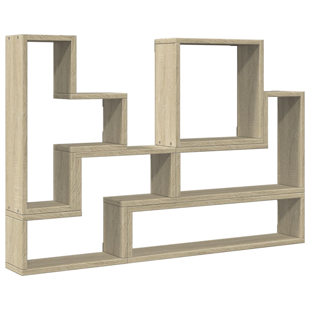 Vidaxl wandschap 96x12x64 cm bewerkt hout sonoma eikenkleurig