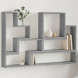 Vidaxl wandschap 96x12x64 cm bewerkt hout grijs sonoma eikenkleurig
