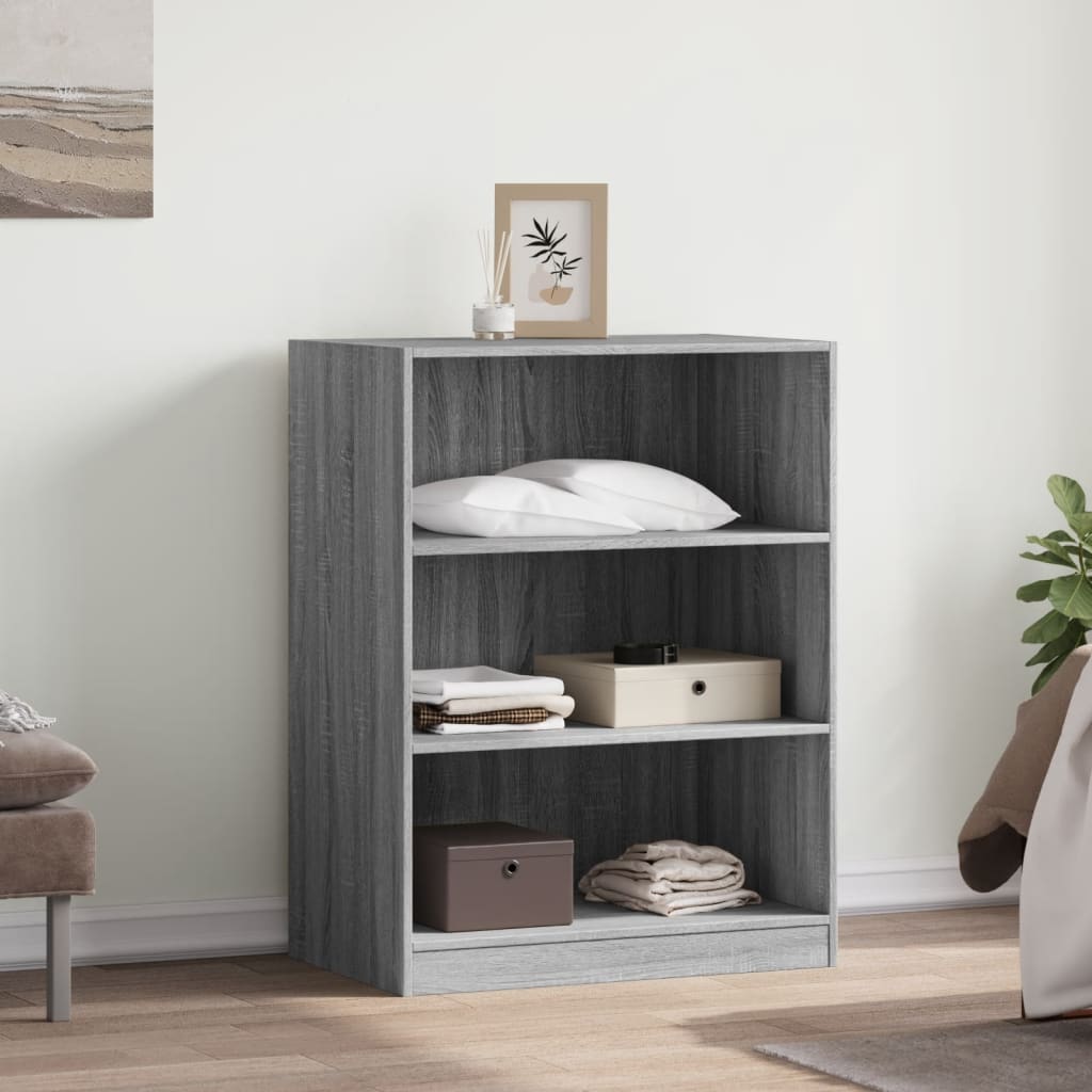 VidaXL Kleiderschrank 77 x 48 x 102 cm, Holzwerkstoff, Sonoma-Eiche, grau