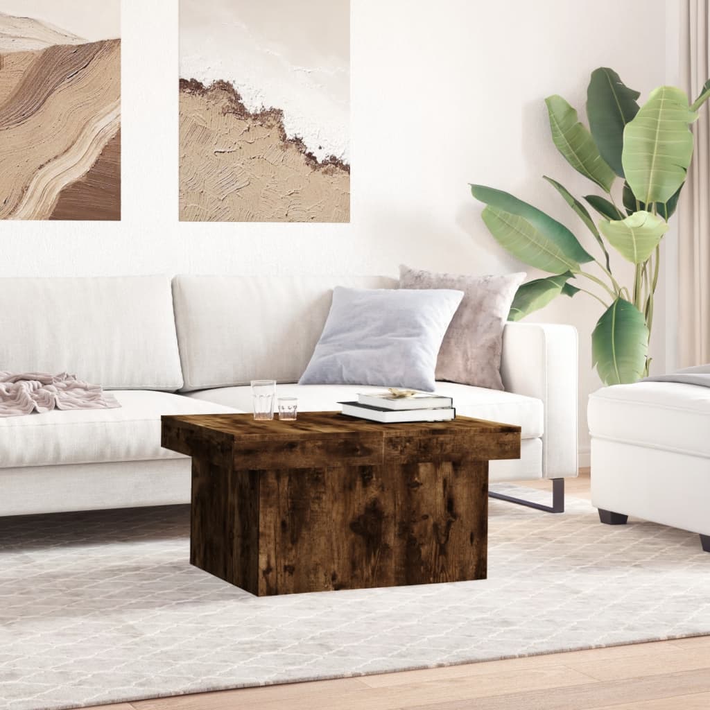 Vidaxl salontafel 80x55x40 cm bewerkt hout gerookt eikenkleurig