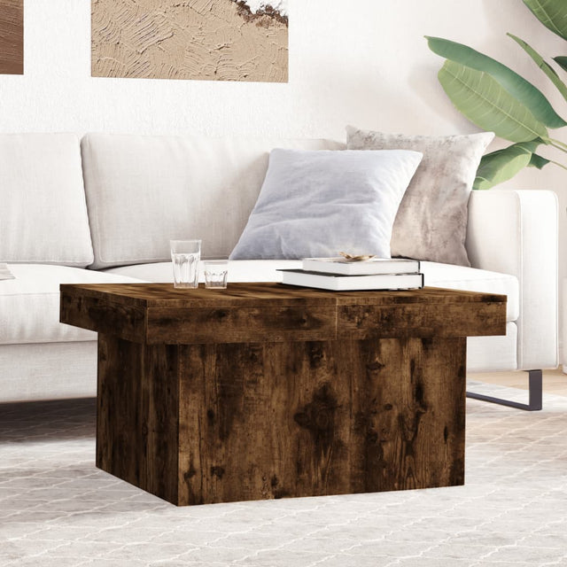 Vidaxl salontafel 80x55x40 cm bewerkt hout gerookt eikenkleurig