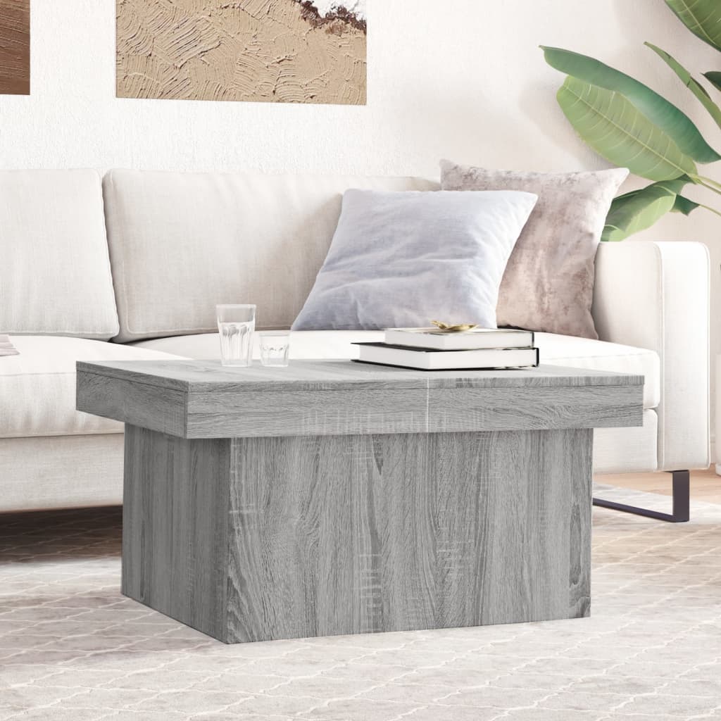 Vidaxl salontafel 80x55x40 cm bewerkt hout grijs sonoma eikenkleurig