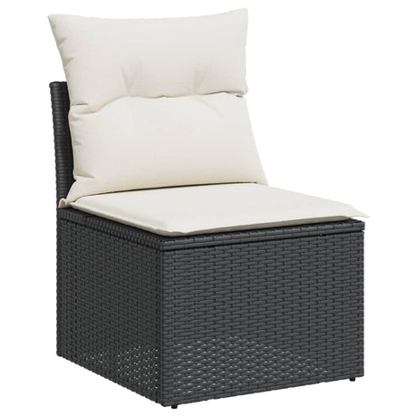 Vidaxl 3-delige loungeset met kussens poly rattan zwart