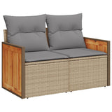 Vidaxl 3-delige loungeset met kussens poly rattan beige