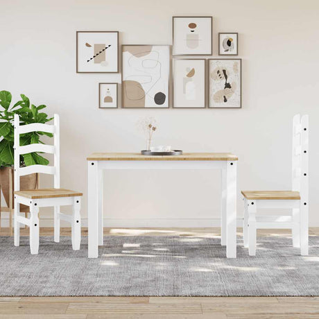 Vidaxl eettafel panama 112x60x75 cm massief grenenhout wit