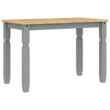 Vidaxl eettafel corona 112x60x75 cm massief grenenhout grijs