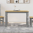 Vidaxl eettafel corona 112x60x75 cm massief grenenhout grijs