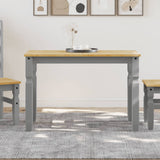 Vidaxl eettafel corona 112x60x75 cm massief grenenhout grijs