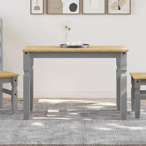 Vidaxl eettafel corona 112x60x75 cm massief grenenhout grijs