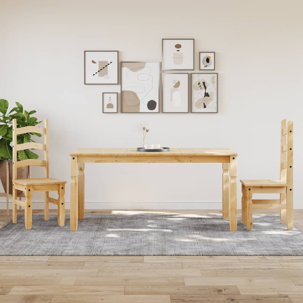 Vidaxl eettafel corona 160x80x75 cm massief grenenhout