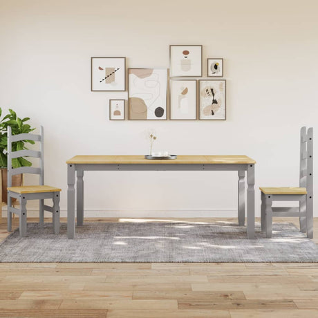 Vidaxl eettafel corona 180x90x75 cm massief grenenhout grijs