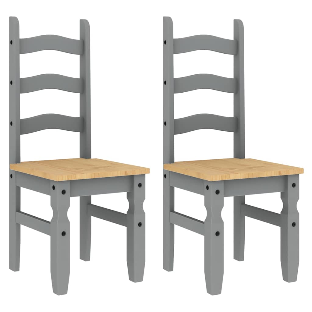 Vidaxl eetkamerstoelen 2 st corona 42x47x107 cm grenenhout grijs