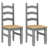 Vidaxl eetkamerstoelen 2 st corona 42x47x107 cm grenenhout grijs