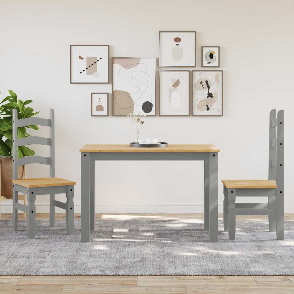 Vidaxl eetkamerstoelen 2 st corona 42x47x107 cm grenenhout grijs