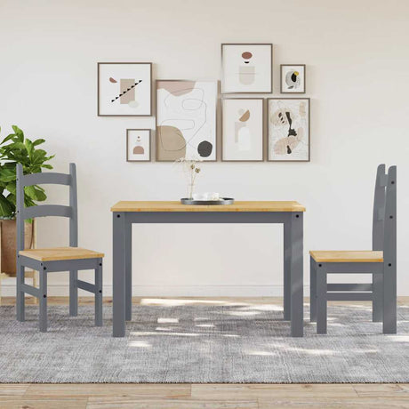Vidaxl eetkamerstoelen 2 st 40x46x99 cm massief grenenhout grijs