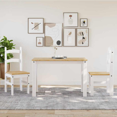 Vidaxl eetkamerstoelen 2 st 40x46x99 cm massief grenenhout wit