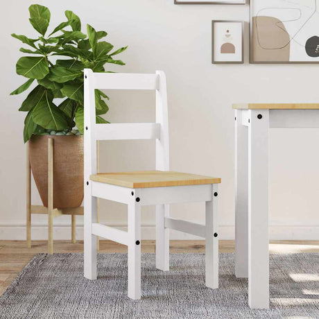 Vidaxl eetkamerstoelen 2 st panama 40x46x90 cm grenenhout wit