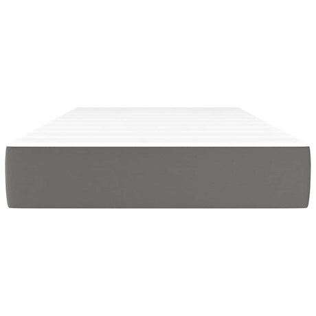 Vidaxl pocketveringmatras medium 120x190x20 cm kunstleer grijs