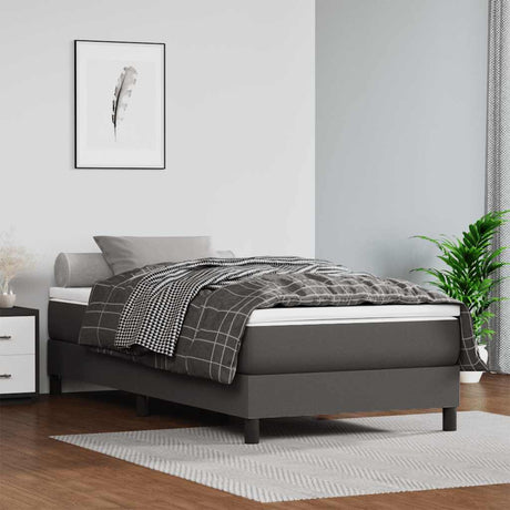 Vidaxl pocketveringmatras medium 120x190x20 cm kunstleer grijs