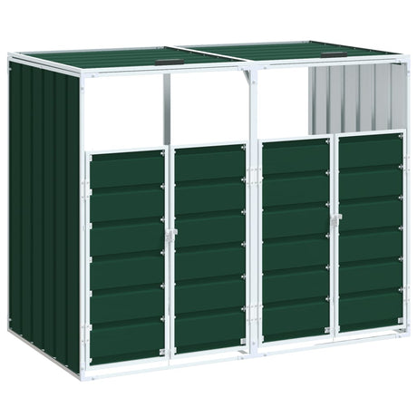 Vidaxx Containeraufbewahrung für 2 Container 144x81x113 cm Stahl grün
