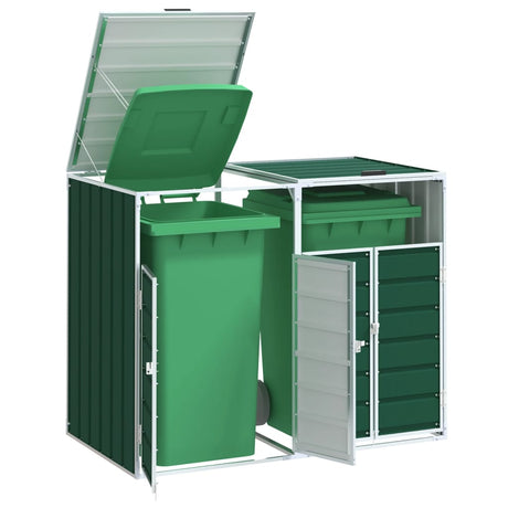 Vidaxx Containeraufbewahrung für 2 Container 144x81x113 cm Stahl grün