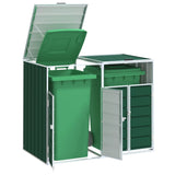 Vidaxx Containeraufbewahrung für 2 Container 144x81x113 cm Stahl grün