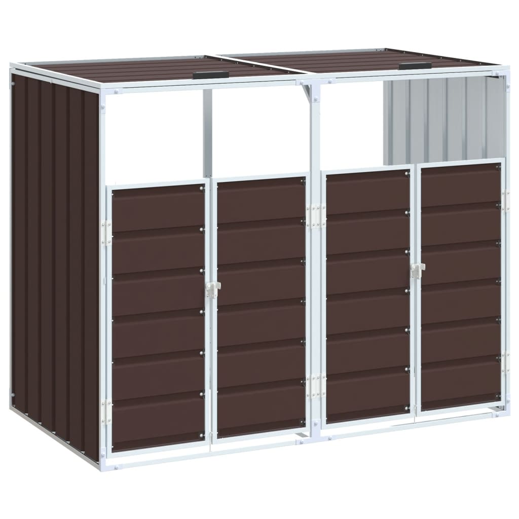 Vidaxx Containeraufbewahrung für 2 Container 144x81x113 cm brauner Stahl
