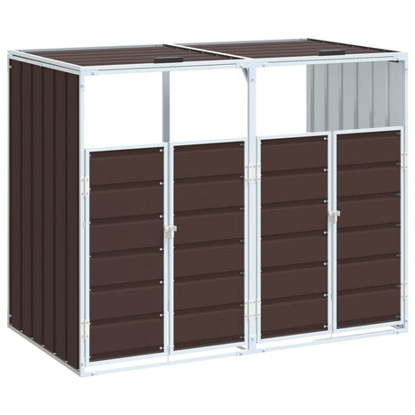 Vidaxx Containeraufbewahrung für 2 Container 144x81x113 cm brauner Stahl