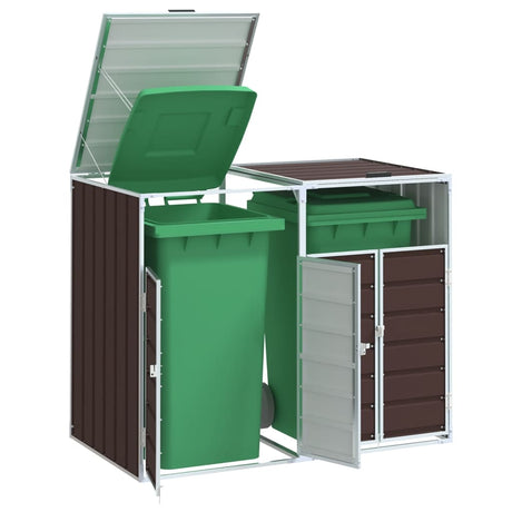 Vidaxx Containeraufbewahrung für 2 Container 144x81x113 cm brauner Stahl