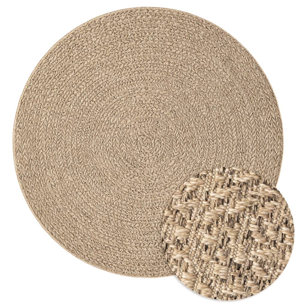 VidaXL Teppich Zizur Indoor und Outdoor ø 200 cm Juteoptik