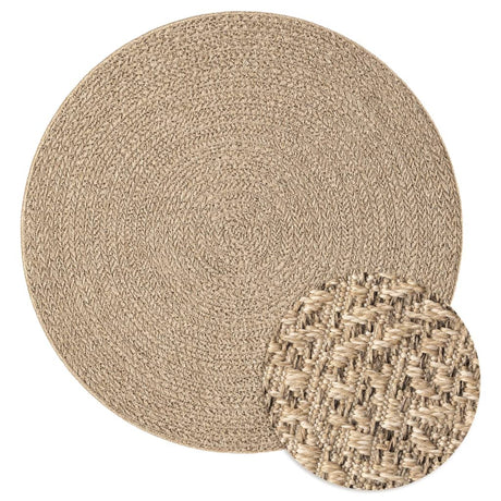 VidaXL Teppich Zizur Indoor und Outdoor ø 200 cm Juteoptik