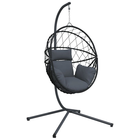 Vidaxl-Hängesessel mit Standard-Rattan und anthrazitfarbenem Stahl