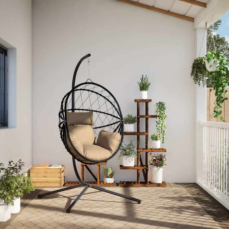 VidaXL Hängesessel mit Standard-Rattan und Stahl Taupe
