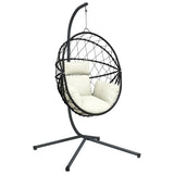 VidaXL-Hängesessel mit Standard-Rattan und Stahlbeige