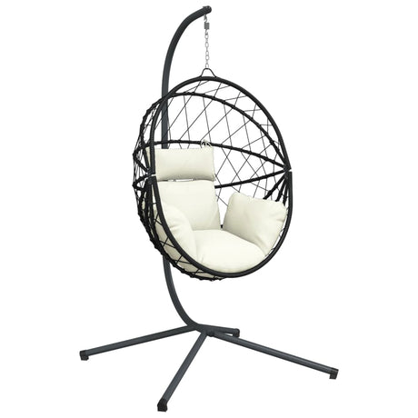 VidaXL-Hängesessel mit Standard-Rattan und Stahlbeige