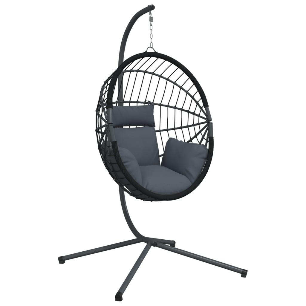 Vidaxl-Hängesessel mit Standard-Rattan und anthrazitfarbenem Stahl