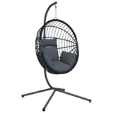 Vidaxl-Hängesessel mit Standard-Rattan und anthrazitfarbenem Stahl
