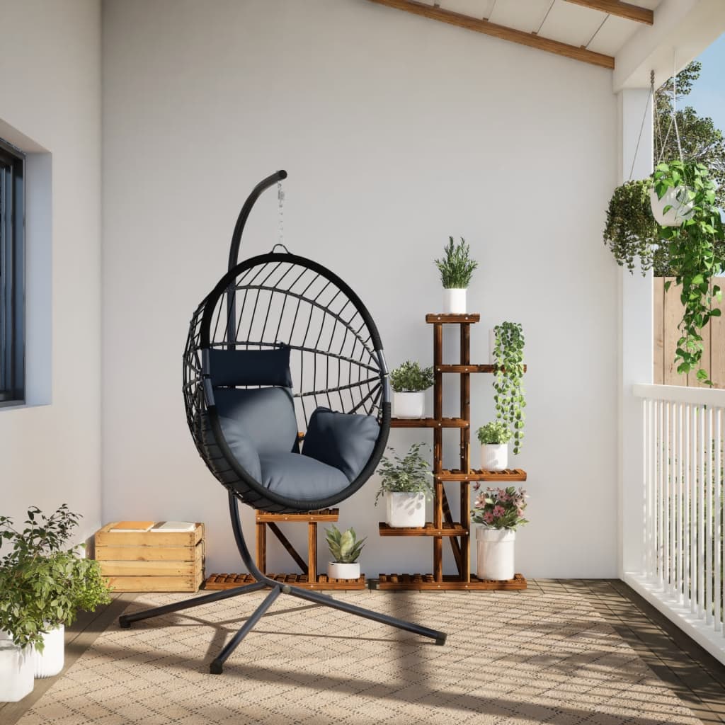 Vidaxl-Hängesessel mit Standard-Rattan und anthrazitfarbenem Stahl