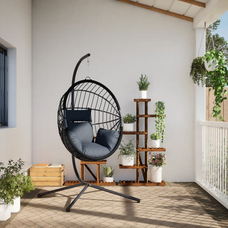 Vidaxl-Hängesessel mit Standard-Rattan und anthrazitfarbenem Stahl