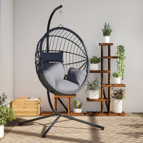 Vidaxx-Hängesessel mit Standard-Rattan und hellgrauem Stahl