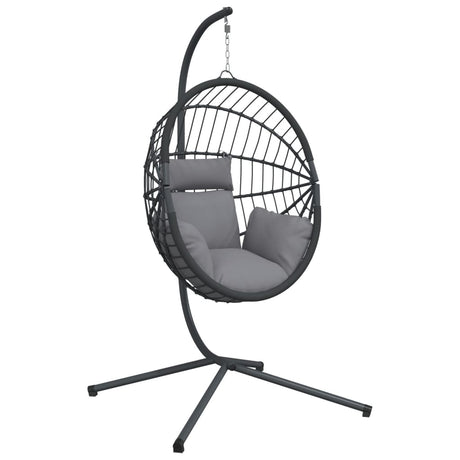VidaXL-Hängesessel mit Standard-Rattan und grauem Stahl