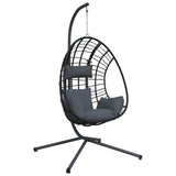 Vidaxl-Hängesessel mit Standard-Rattan und anthrazitfarbenem Stahl